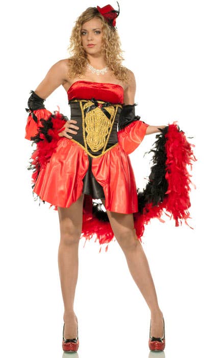 Red and Gold Womens Show Girl Costume