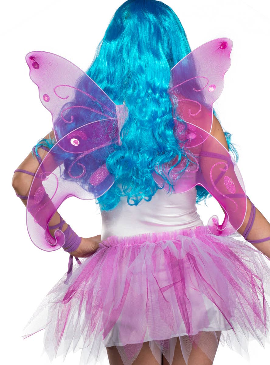 Pink Fairy Costume Wings - Back Image