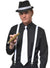 White Satin Zip Up 1920s Gangster Costume Tie - Main Image