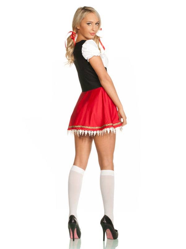 Women's Sexy Red Beer Wench Oktoberfest Costume Back Image