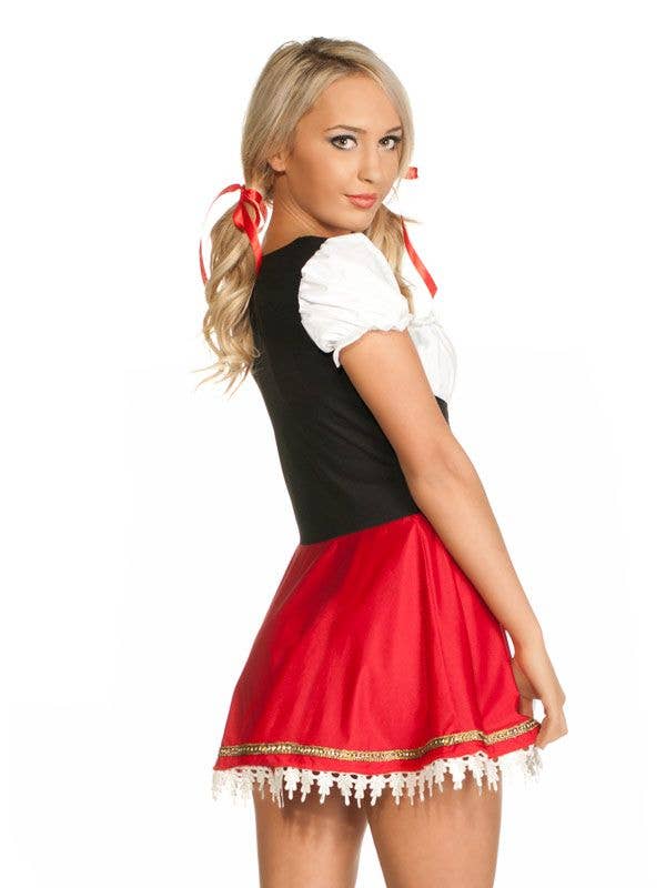 Women's Sexy Red Beer Wench Oktoberfest Costume Close Back Image