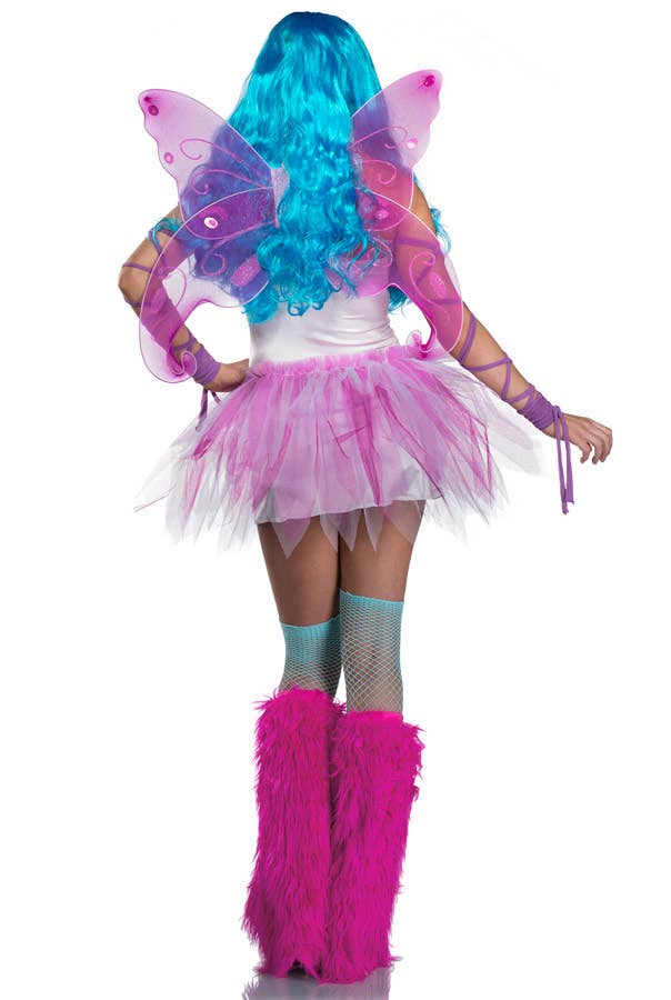 Women's Sexy Pretty Pink Fairy Fancy Dress Costume Back Image