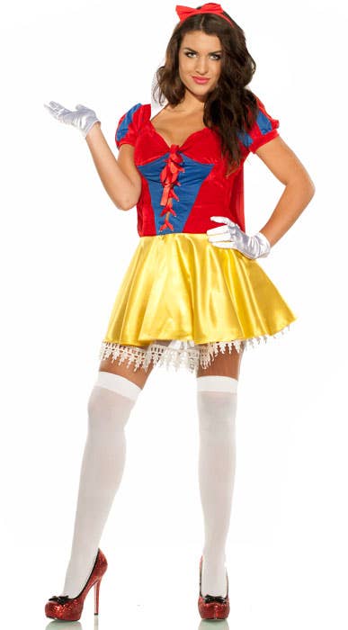 Women's Sexy Fairytale Snow White Fancy Dress Costume Main Image