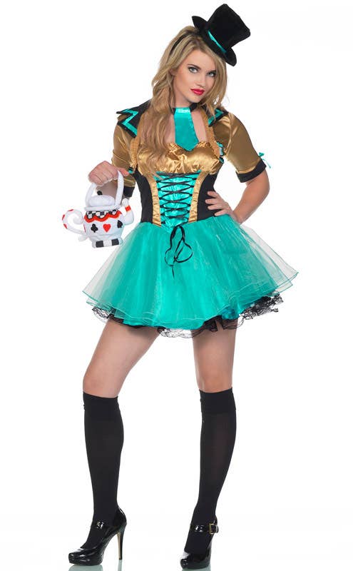 Women's Tea Party Sexy Mad Hatter Costume - Main Image