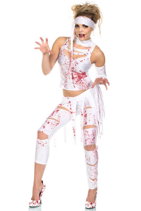 Women's Bloody Mummy Halloween Fancy Dress Costume - Main Image