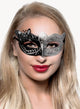 Womens Black and Silver Butterfly Masquerade Mask - Face Mask Image