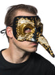 Men's Venetian Long Nose Masquerade Mask with Music Notes - View 1