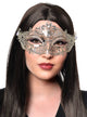 Women's Light Weight Silver Metal Masquerade Mask view 1