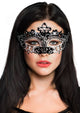 Womens Cut Out Masquerade Mask with Rhinestones - Main Image