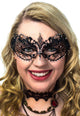 Women's Light Weight Royal Princess Filigree Black Die Cast Metal Masquerade Mask