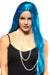 Women's Blue Mermaid Long Costume Wig With Stars