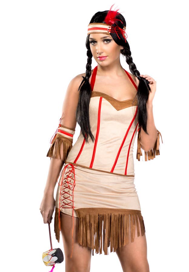 Womens Sexy Tan American Indian Costume | Womens Indian Costume Womens Sexy Tan American Indian Costume | Womens Indian Costume