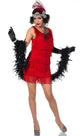 Women's Sexy Red Short 1920's Flapper Dress Costume - Main Image