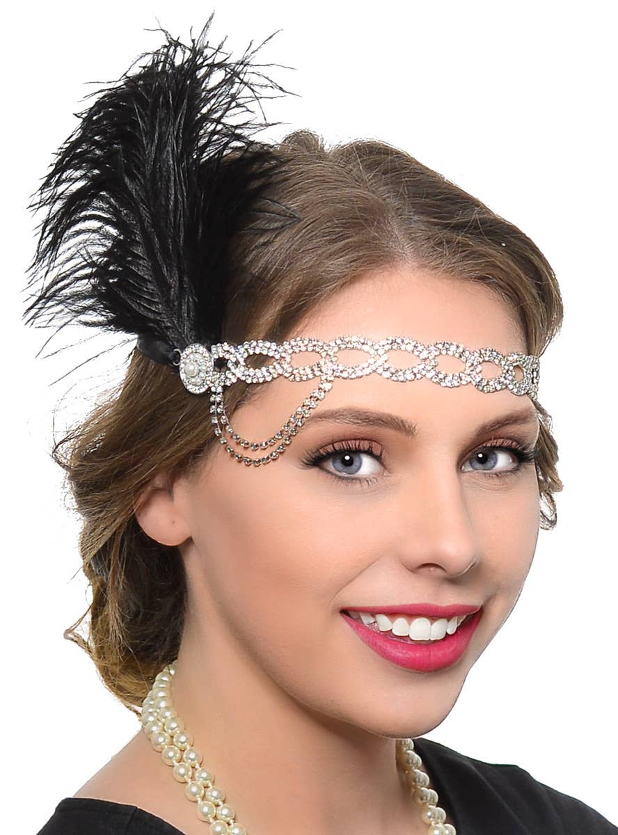 1920s Black Flapper Accessory Set | Great Gatsby Black Accessory Set
