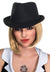 Women-s Black Faux Wool 1920s Gangster Trilby Costume Hat - Main Image