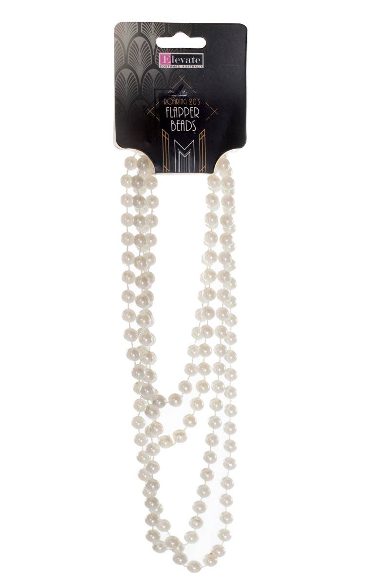 Vintage Cream 1920's Double Wrap Flapper Beaded Necklace View 4