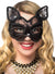 Black Velvet and Lace Deluxe Feline Cat Masquerade Mask View 2
