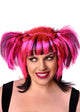 Image of Messy Pigtails Pink and Black Women's Halloween Wig