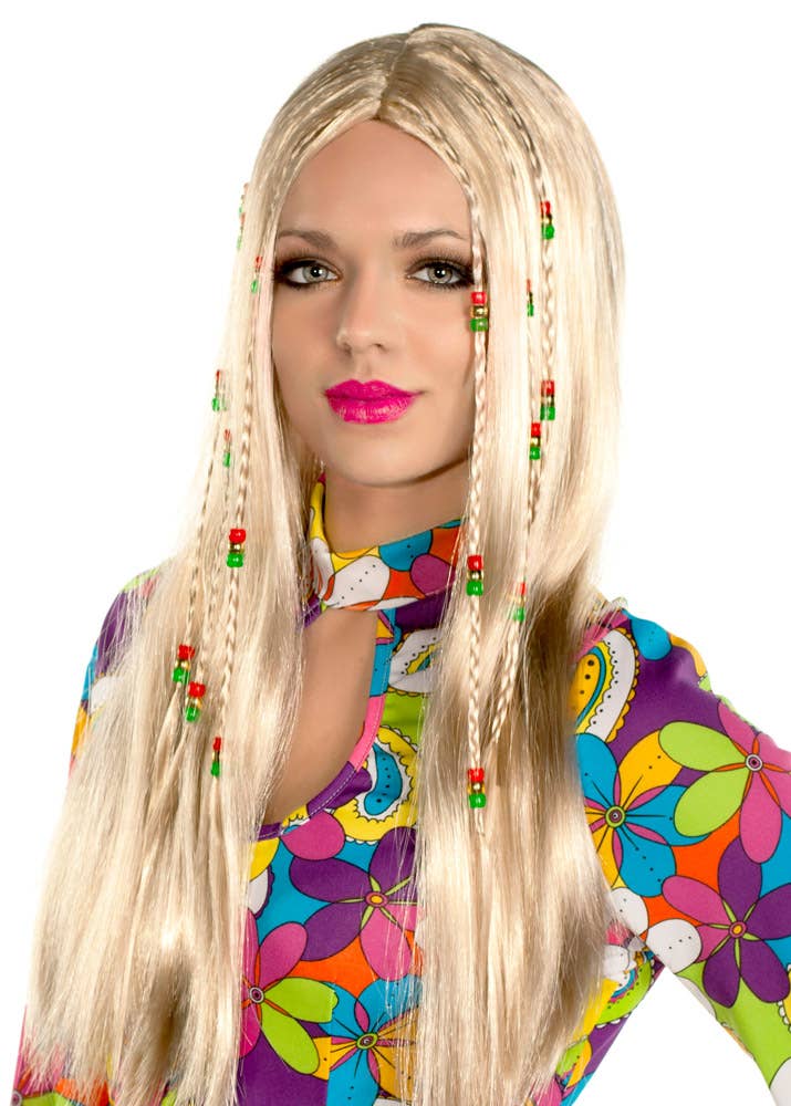 Hippy Party Wig with Beads main image 0