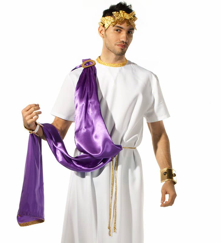 Julius Caesar Robe Men's Roman God Costume Close Up Image