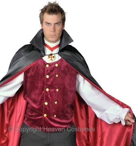Men's Count Bloodthirst Deluxe Vampire Costume Close Up Image