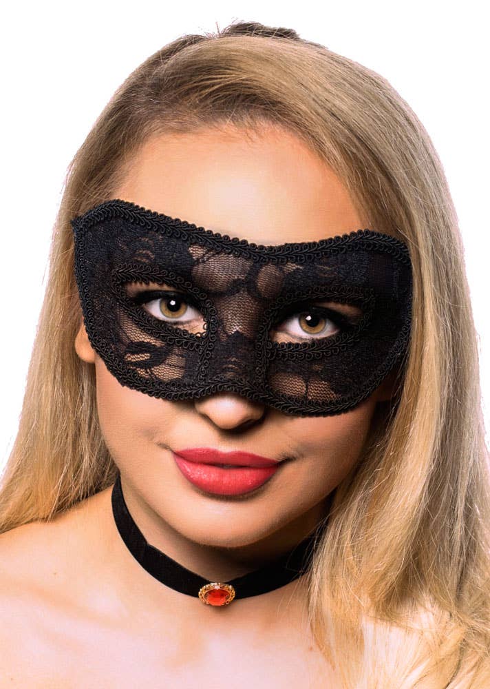 Semi Transparent Black Lace Women's Masquerade Mask
