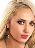 Gun Metal Grey Skull Women's Halloween Costume Earrings Main Image 1