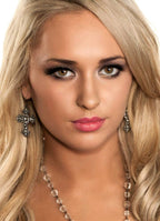 Women's Gun Metal Black Crosses Halloween Gothic Costume Earrings Jewellery Main Image