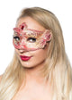 Women's Edwardian Masquerade Mask Red Genuine Elevate Costumes - Main Image