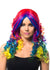 Image of Deluxe Long Curly Rainbow Women's Costume Wig - Front View