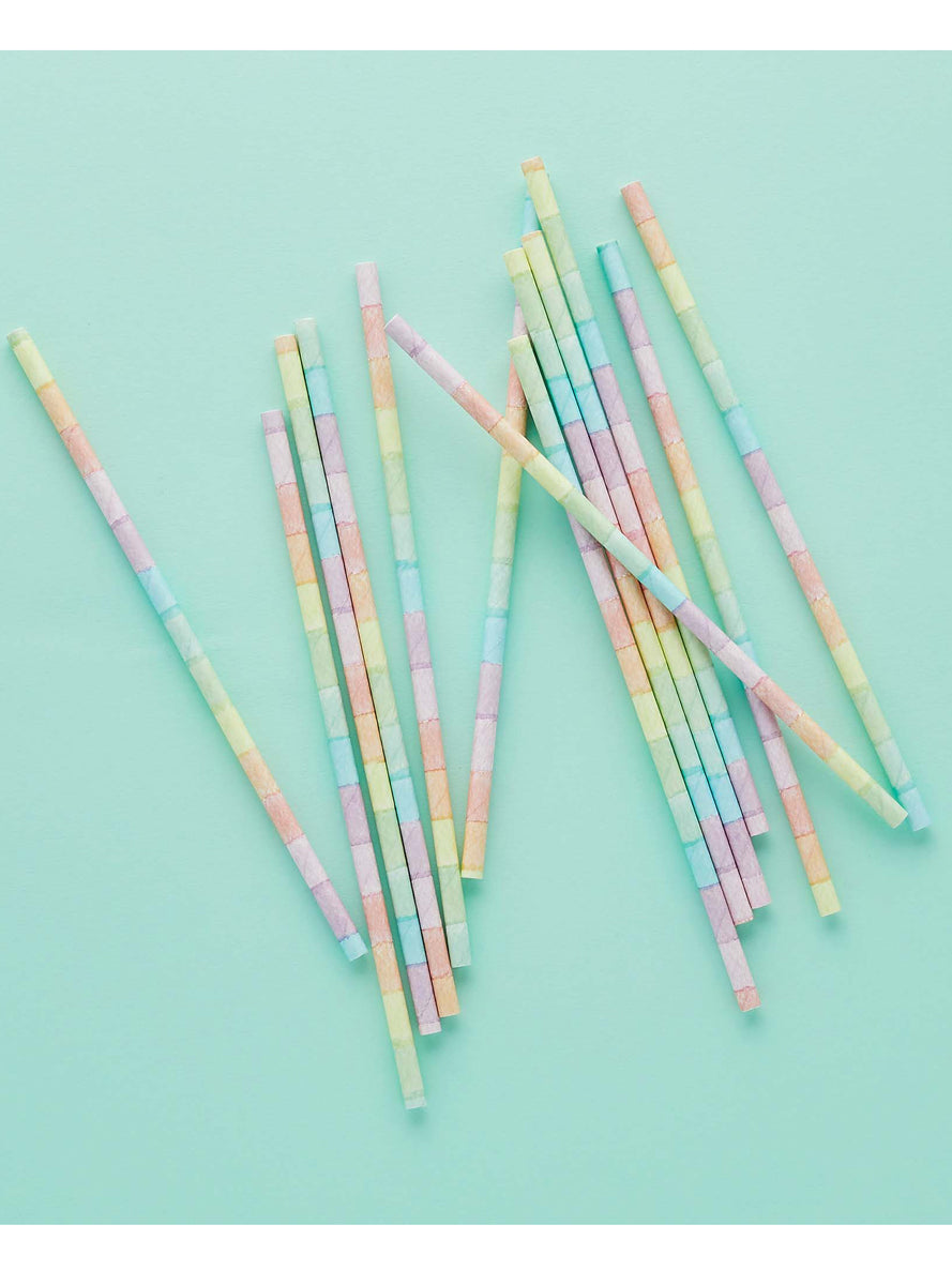 Eco Rainbow 16 Pack Paper Straws - Lifestyle Image 2