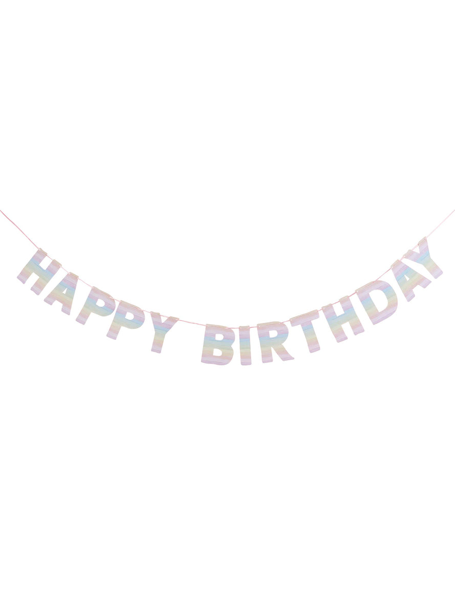 Eco Rainbow 2m Long Happy Birthday Banner - Main Image