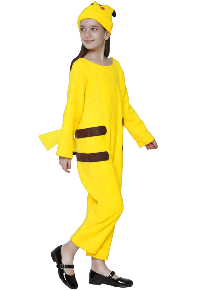 Electric Mouse Kid's Yellow Pikachu Inspired Costume - Side Image