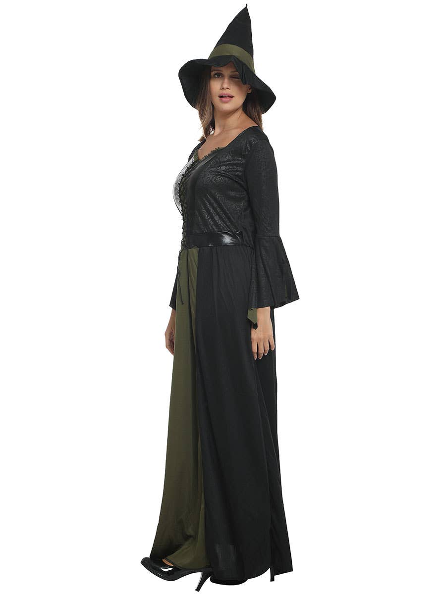 Womens Green and Black Witch Halloween Costume Womens Green and Black Witch Halloween Costume