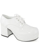 Mens White Patent Platform 70s Disco Costume Shoes - Main Image