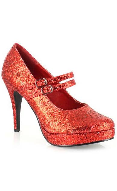 Ellie Shoes Women's Stiletto Heel Red Glitter Costume Shoes Dorothy Wizard Of Oz Main Image