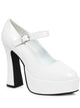 Image of Chunky Heel Women's White Mary Jane Costume Shoes - Main Photo
