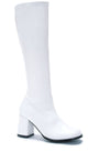 White Go Go Women's 1960's Long 3" Heel Costume Boots Ellie Shoes Main Image