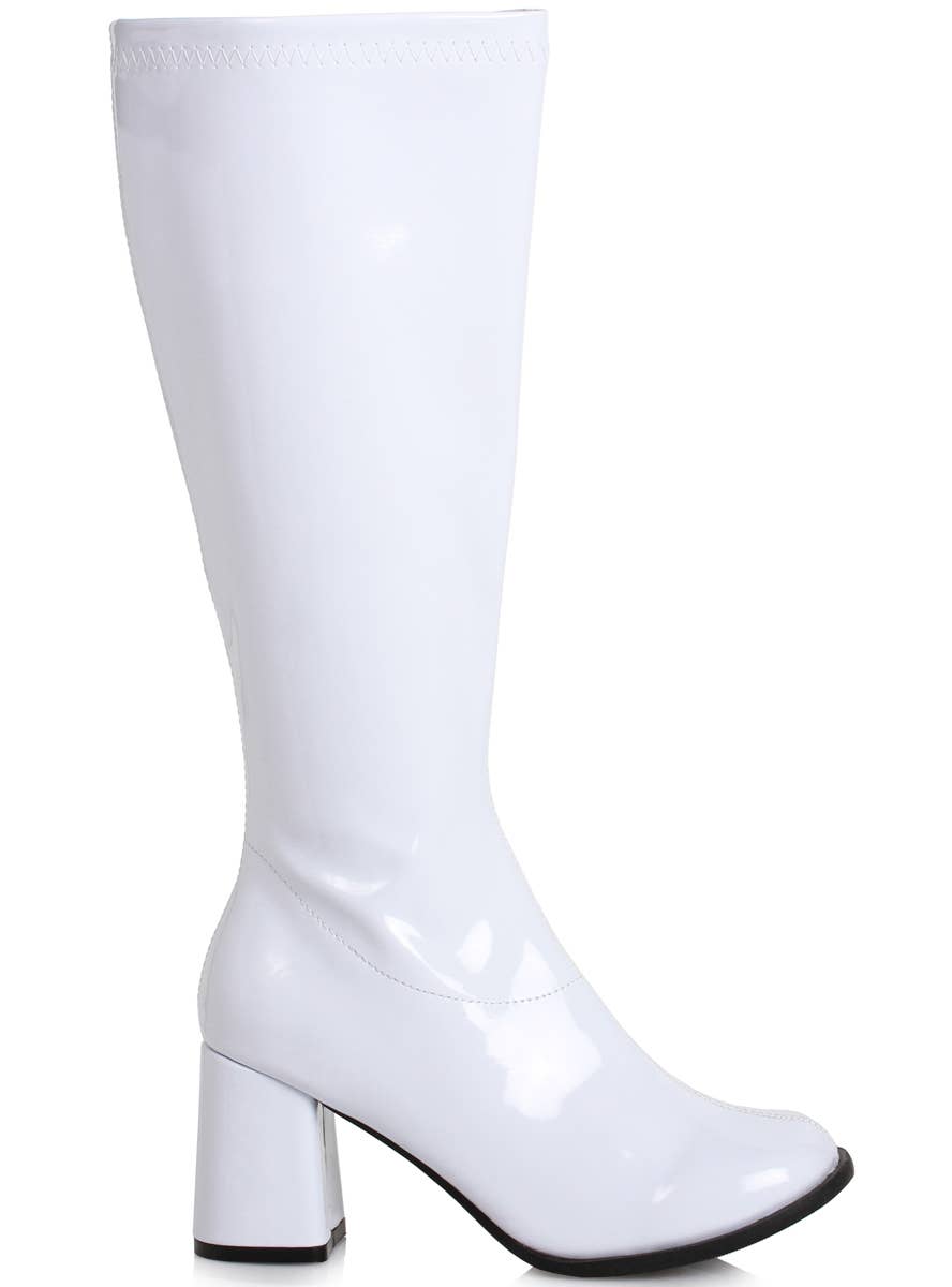 Wide Width Patent White GoGo Boots for Women