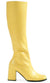 Women's Yellow Go Go Boots In Vinyl Retro Hippie Costume Shoes With 3