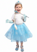 Toddler Girls Blue Elsa Tutu with Snowflake Print - main image