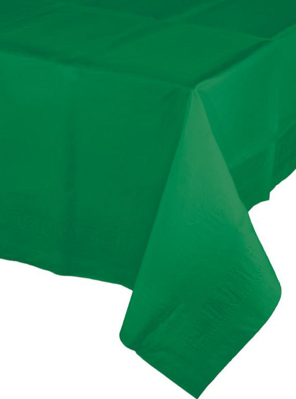 Emerald Green 274cm Tissue and Plastic Back Table Cover – Main Image