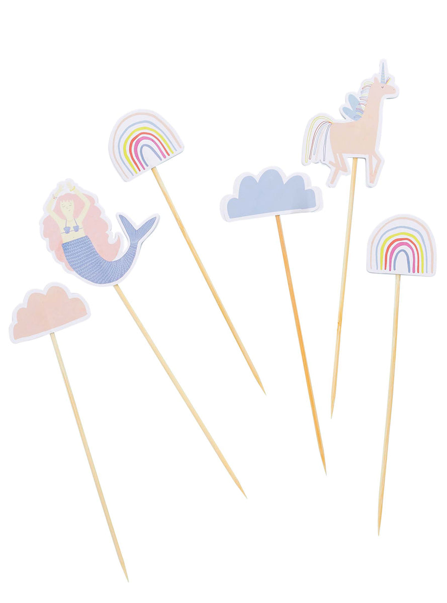 Enchanted Party 6 Piece Cake Topper Set - Main Image