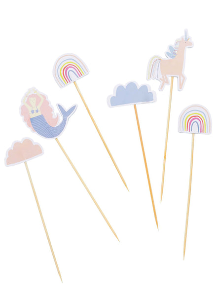 Enchanted Party 6 Piece Cake Topper Set - Main Image