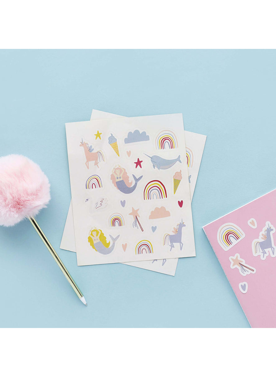 Enchanted Rainbow Party 2 Sheets of Stickers - Lifestyle Image 2