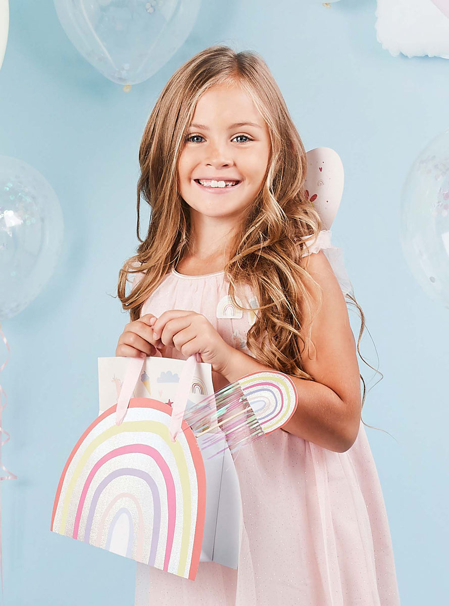 Enchanted Rainbow Party 5 Pack 22cm Favour Bags - Lifestyle Image 1