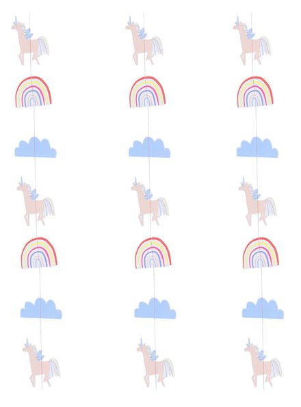 Enchanted Unicorn Party 5m Hanging Decorations - Main Image