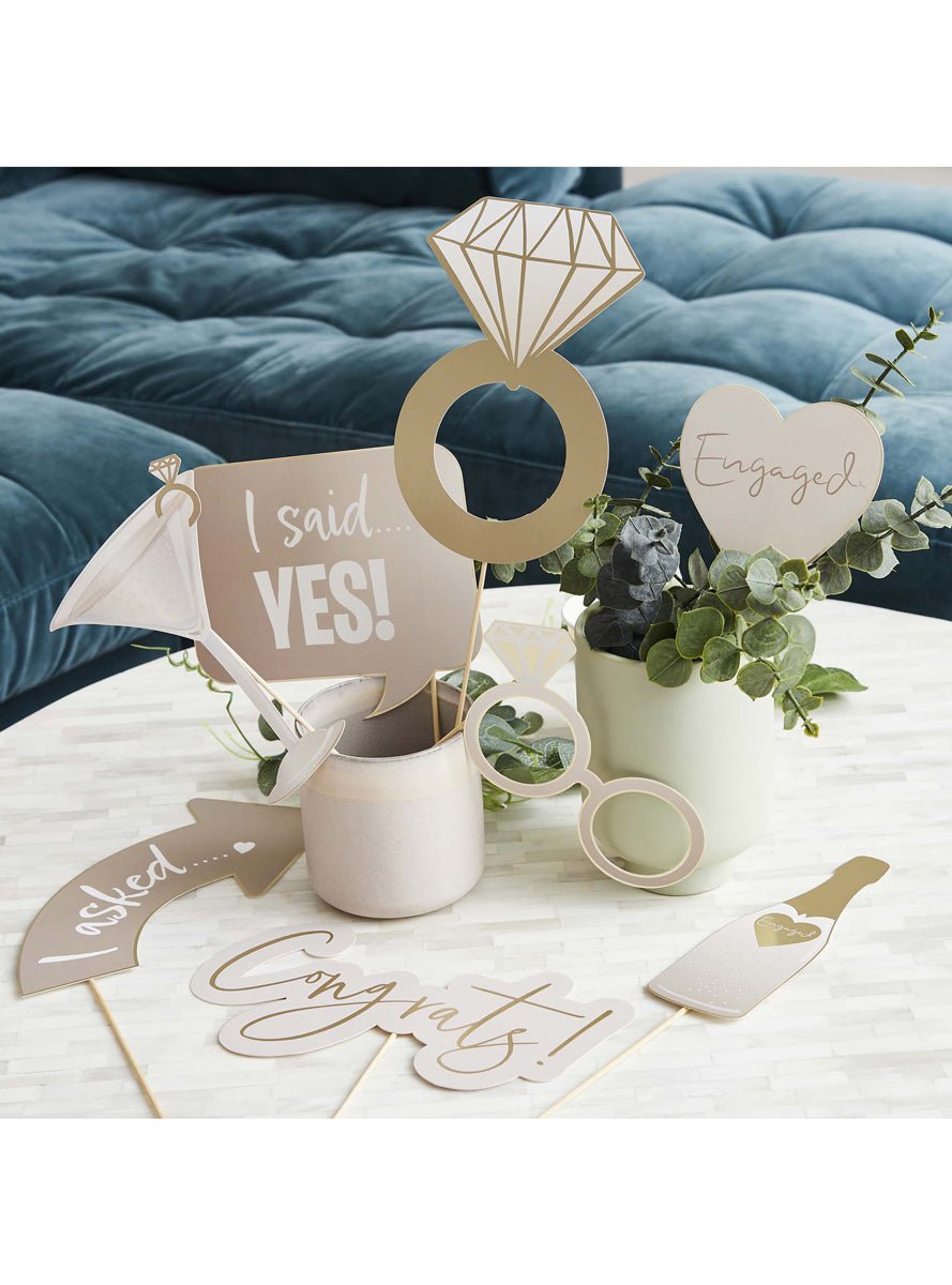 Engagement Party 10 Piece Photo Booth Props - Lifestyle Image 1