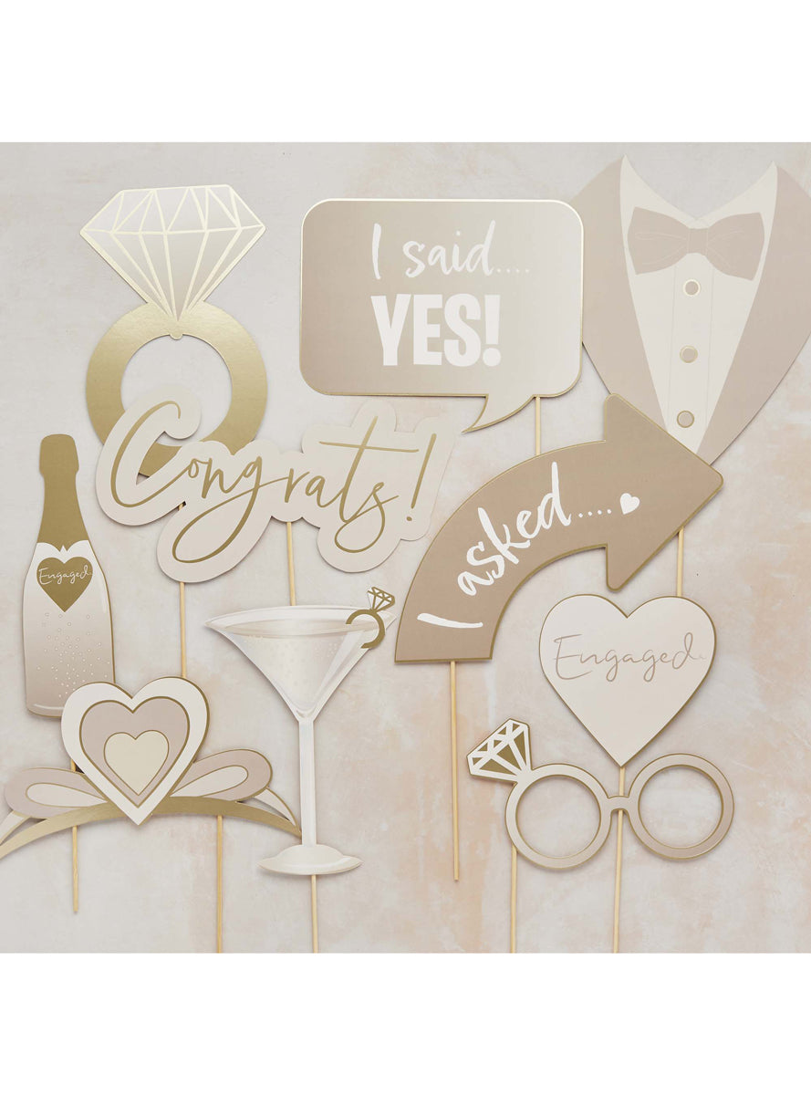 Engagement Party 10 Piece Photo Booth Props - Lifestyle Image 2