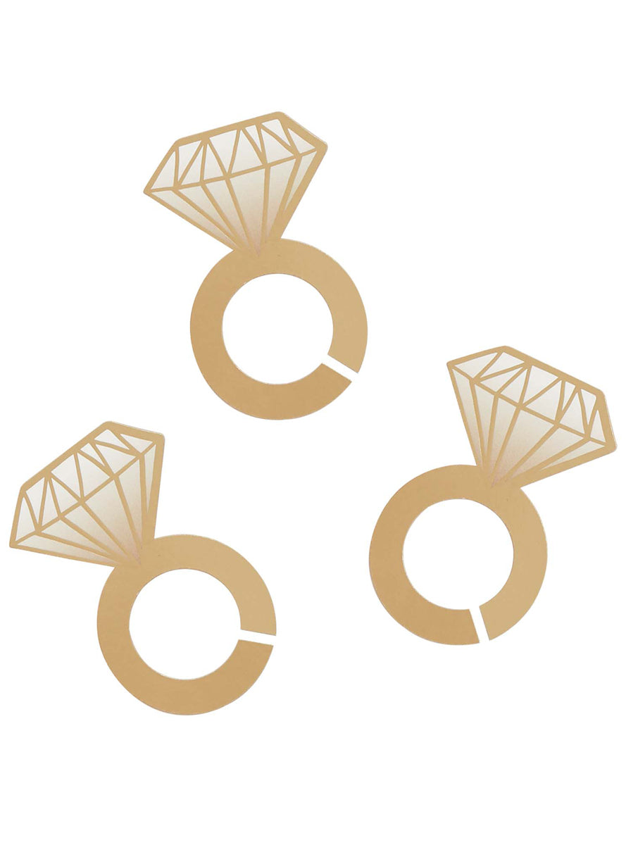 Engagement Party 12 Pack 8cm Diamond Ring Glass Decorations - Main Image